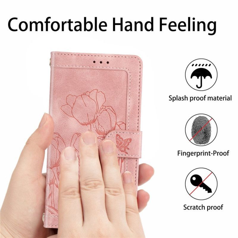 Housse Xiaomi 15T Pro Effet Daim Empreinte Florale