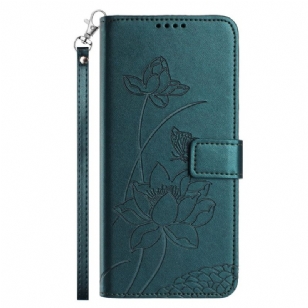 Housse Xiaomi 15T Pro Empreinte Florale avec Lanière