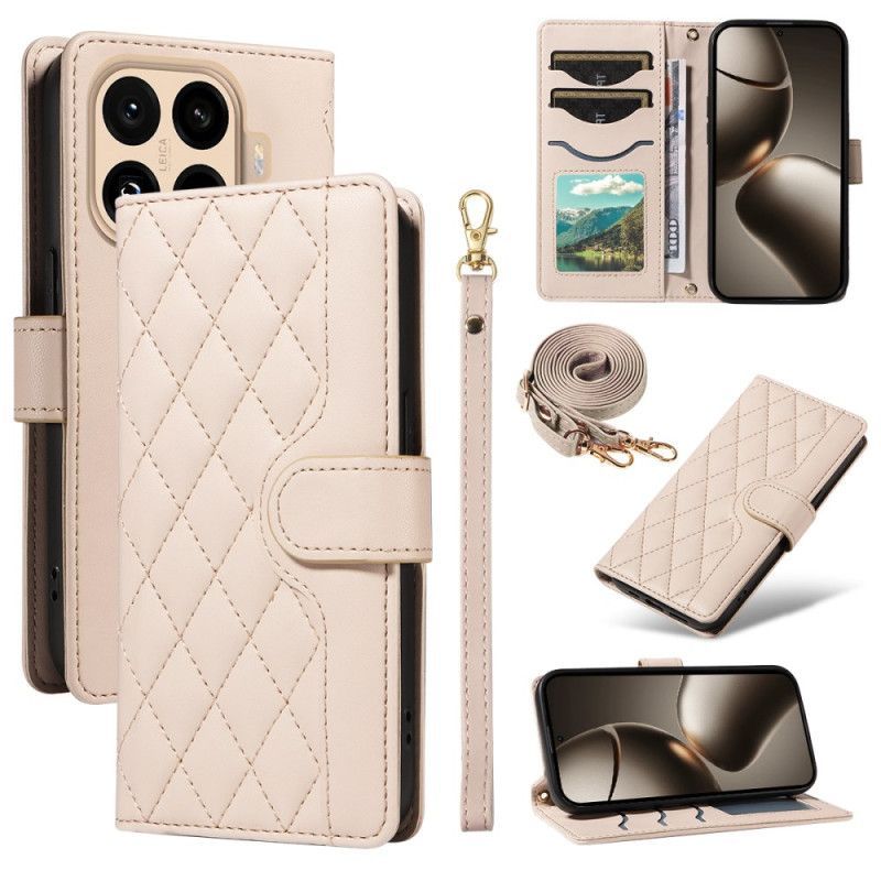 Housse Xiaomi 15T Pro Matelassée avec Lanière et Bandoulière