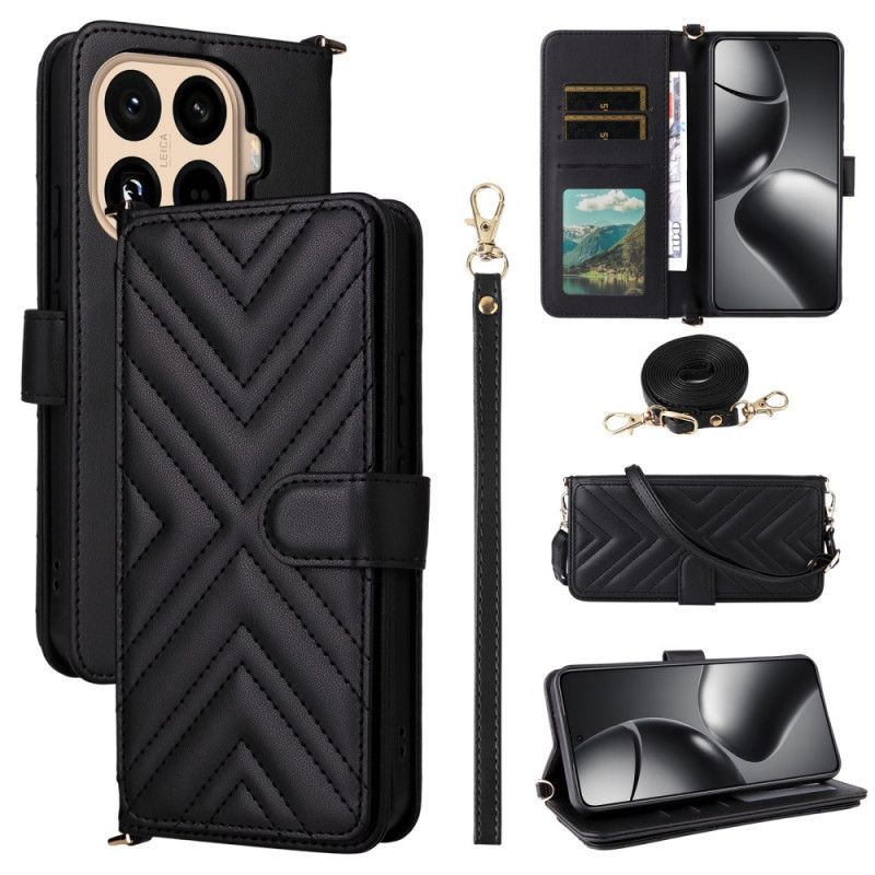 Housse Xiaomi 15T Pro Matelassée avec Lanière et Dragonne