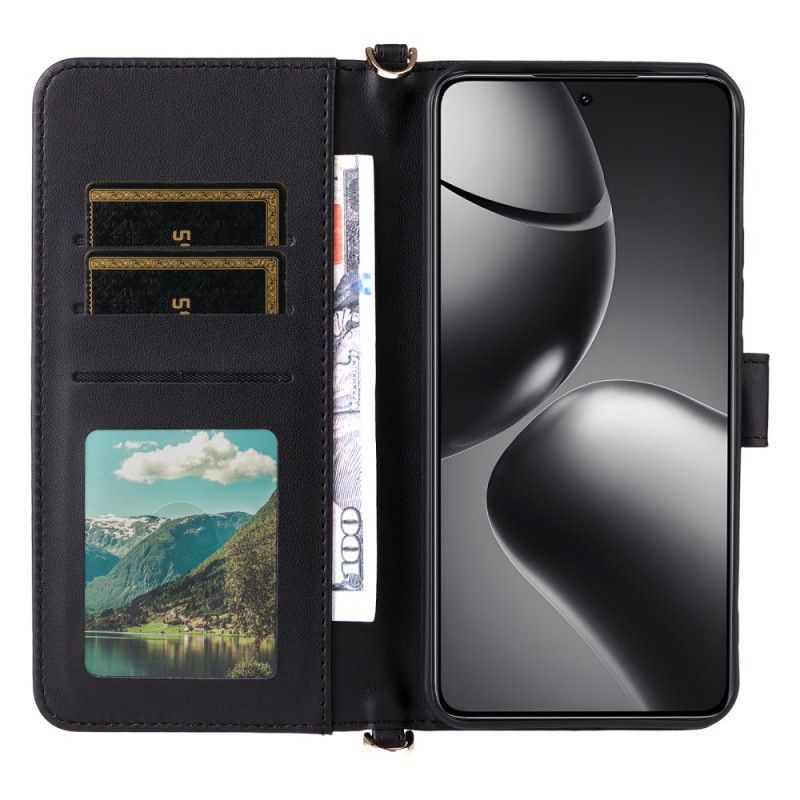 Housse Xiaomi 15T Pro Matelassée avec Lanière et Dragonne