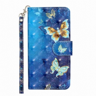 Housse Xiaomi 15T Pro Papillons Bleu et Or