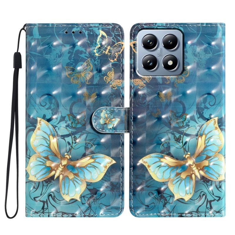 Housse Xiaomi 15T Pro Papillons Dorés