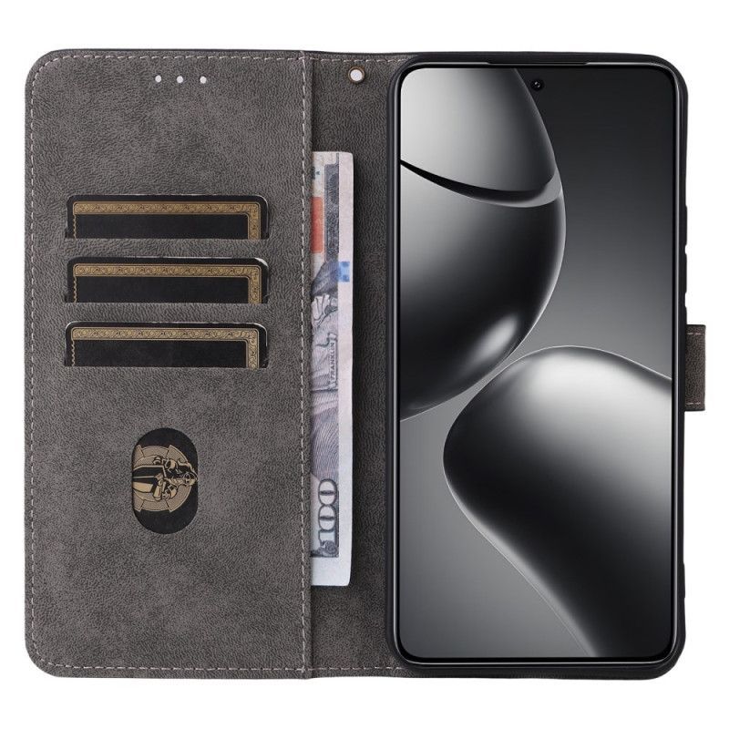 Housse Xiaomi 15T Pro Portefeuille RFID Effet Daim