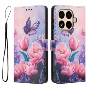 Housse Xiaomi 15T Pro Tulipes et Papillons