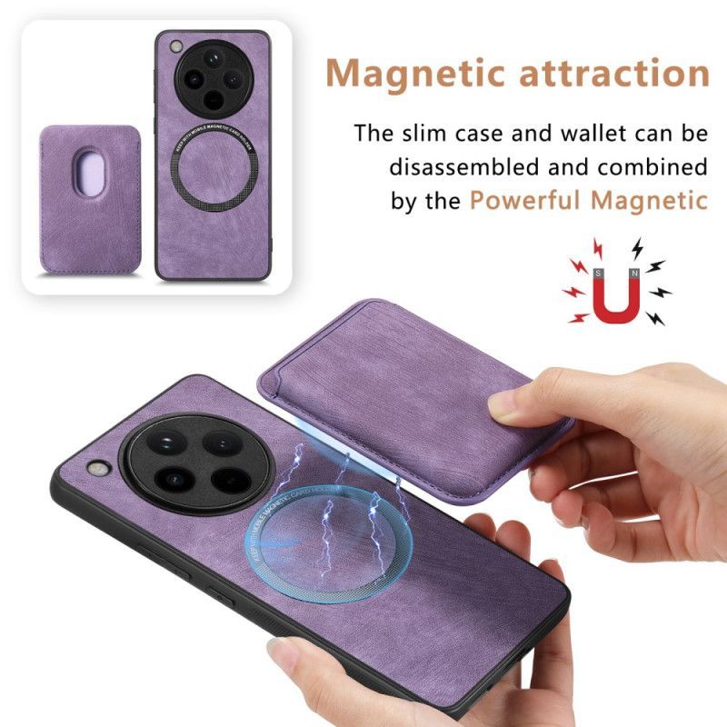 Coque Oppo Find X8 Pro Rétro avec Porte-Cartes Détachable