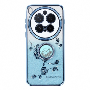 Coque Vivo X300 Pro Anneau-Support Fleurs et Strass