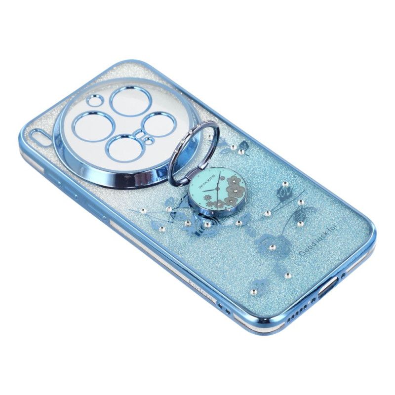 Coque Vivo X300 Pro Anneau-Support Fleurs et Strass