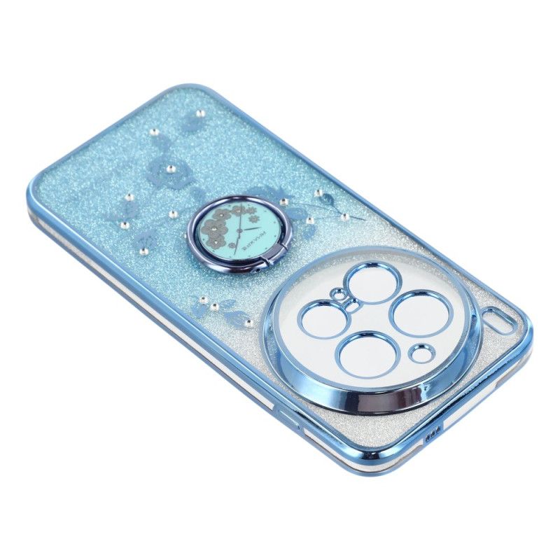 Coque Vivo X300 Pro Anneau-Support Fleurs et Strass