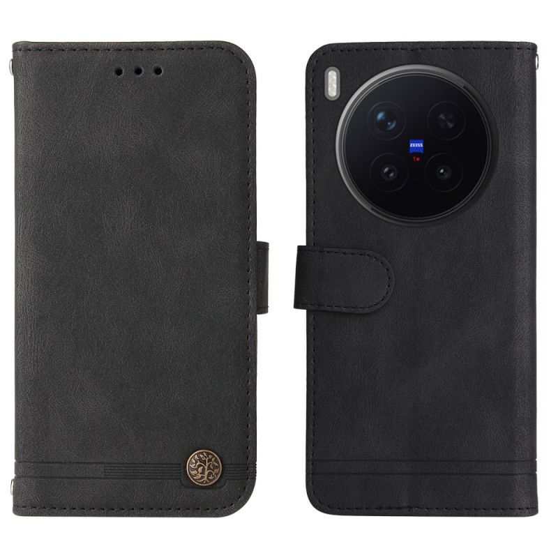 Flip Cover Vivo X300 Pro Effet daim avec Rivet