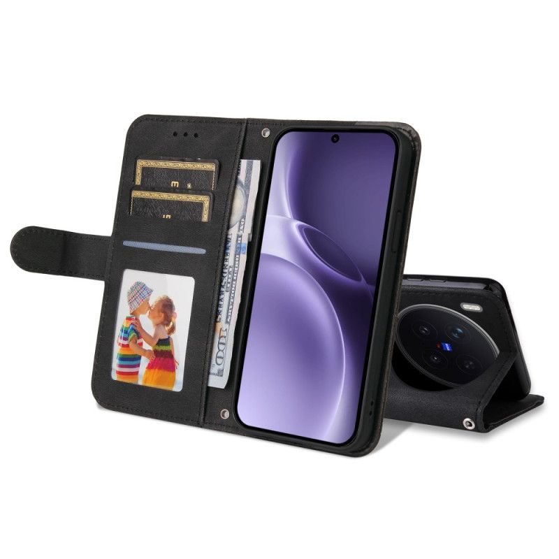 Flip Cover Vivo X300 Pro Effet daim avec Rivet