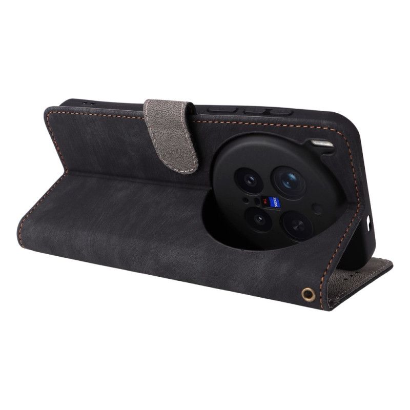 Housse Vivo X300 Pro Protection RFID Effet Cuir