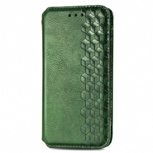 Flip Cover Vivo V40 5G Effet Daim Motif Losanges