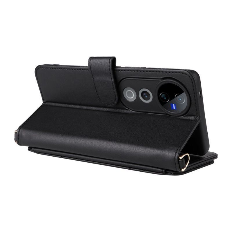 Housse Vivo V40 5G Matelassée avec Lanière et Bandoulière