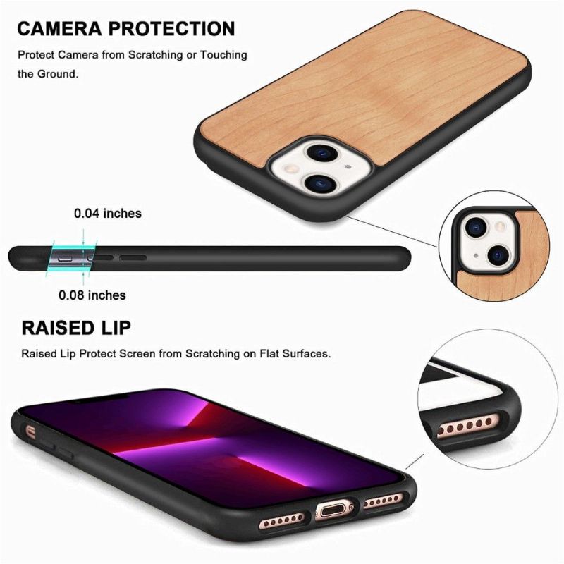 Coque iPhone 13 premium Bois - Marron clair