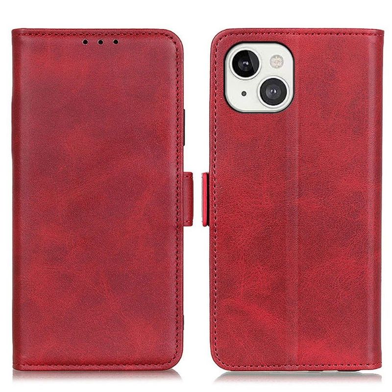 Étui iPhone 13 portefeuille simili cuir mat