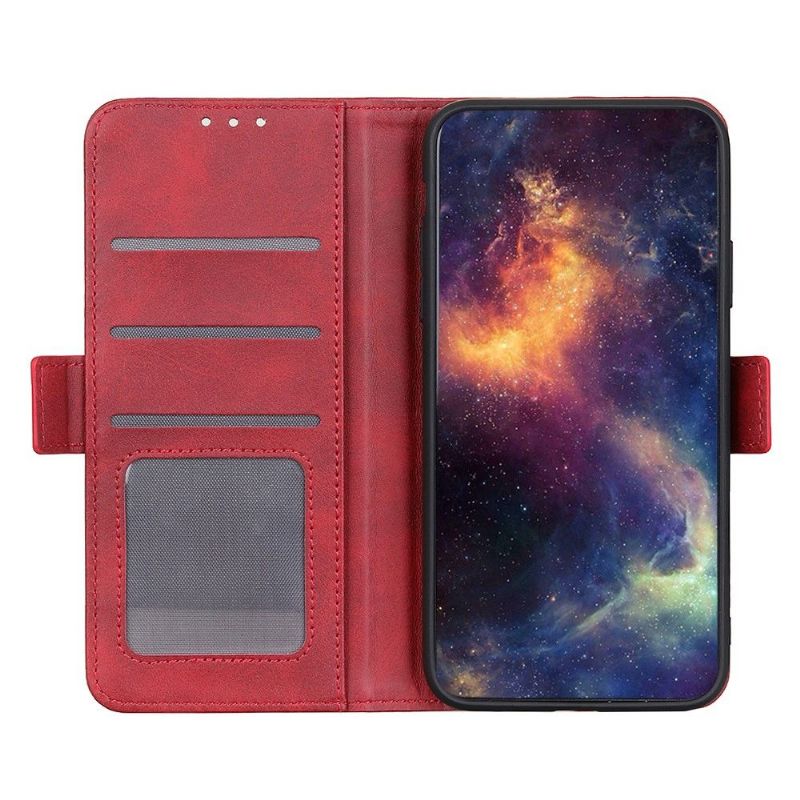 Étui iPhone 13 portefeuille simili cuir mat