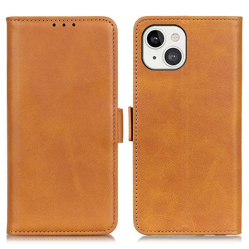 Étui iPhone 13 portefeuille simili cuir mat