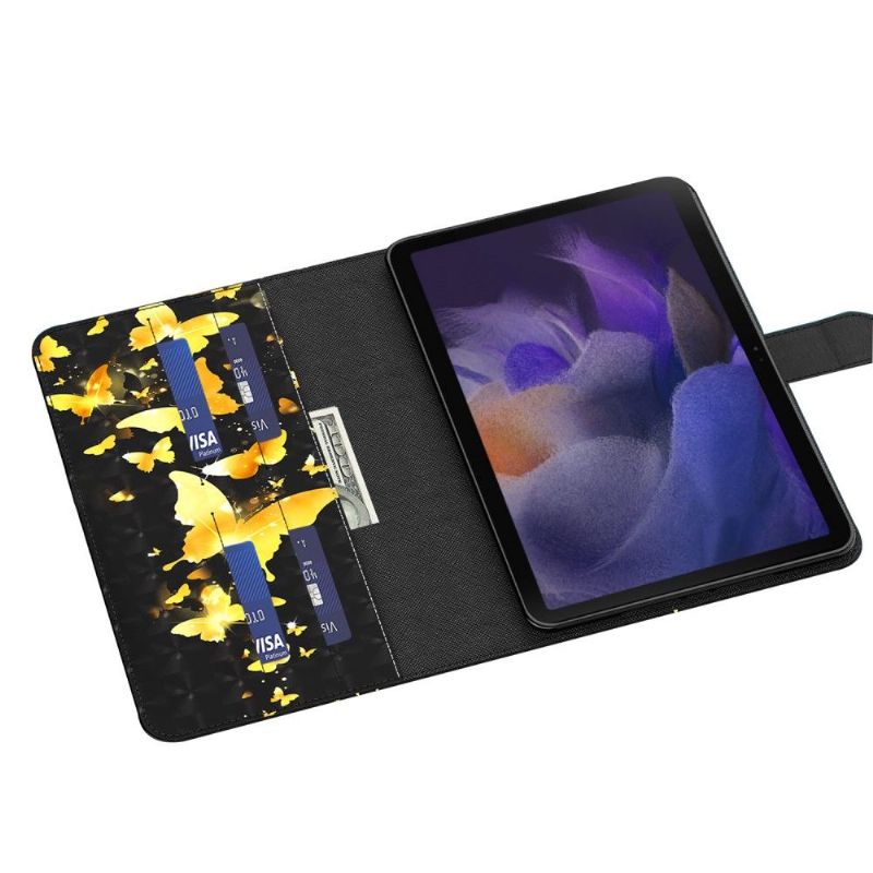 Housse Samsung Galaxy Tab A8 (2021) Papillons Dorés