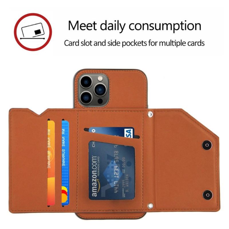 Coque iPhone 13 Pro Max AUDE Lanière multi compartiments