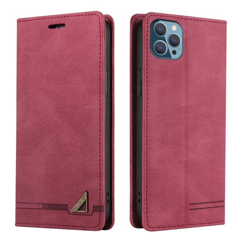 Housse iPhone 13 Pro Max GQ.UTROBE simili cuir rétro