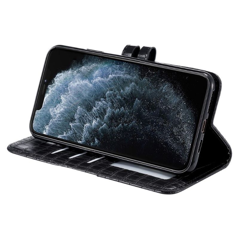 Housse iPhone 13 Pro Max Style Cuir Effet Croco