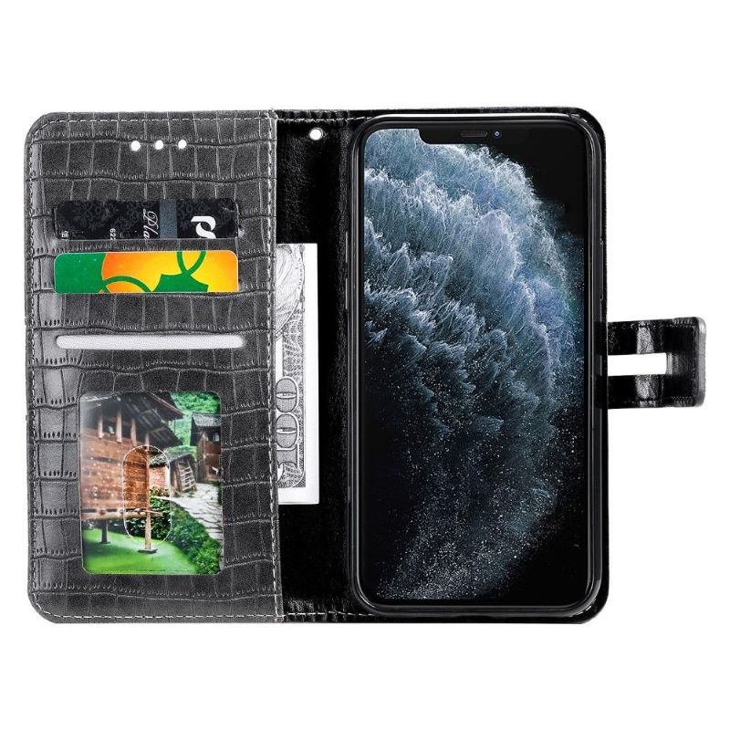 Housse iPhone 13 Pro Max Style Cuir Effet Croco