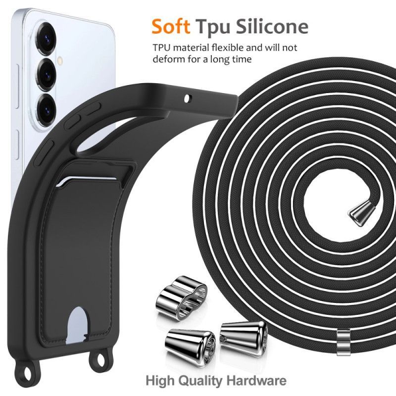 Coque à Cordon Samsung Galaxy S26 Plus Porte-Carte et Lanière