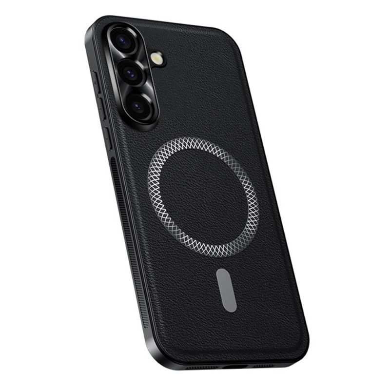 Coque Samsung Galaxy S26 Plus Effet Cuir et Cadre Métallique pour Objectif