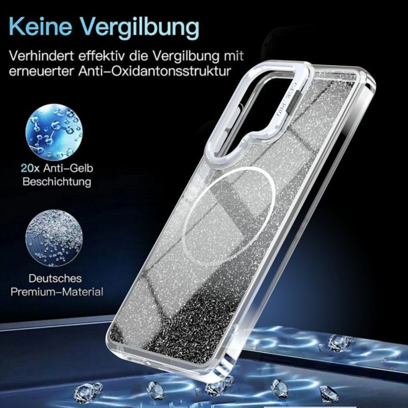 Coque Samsung Galaxy S26 Plus Magnétique Paillettes Dégradées et Support