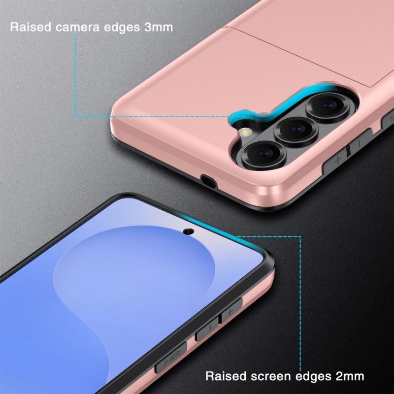 Coque Samsung Galaxy S26 Porte-Cartes Effet Métal