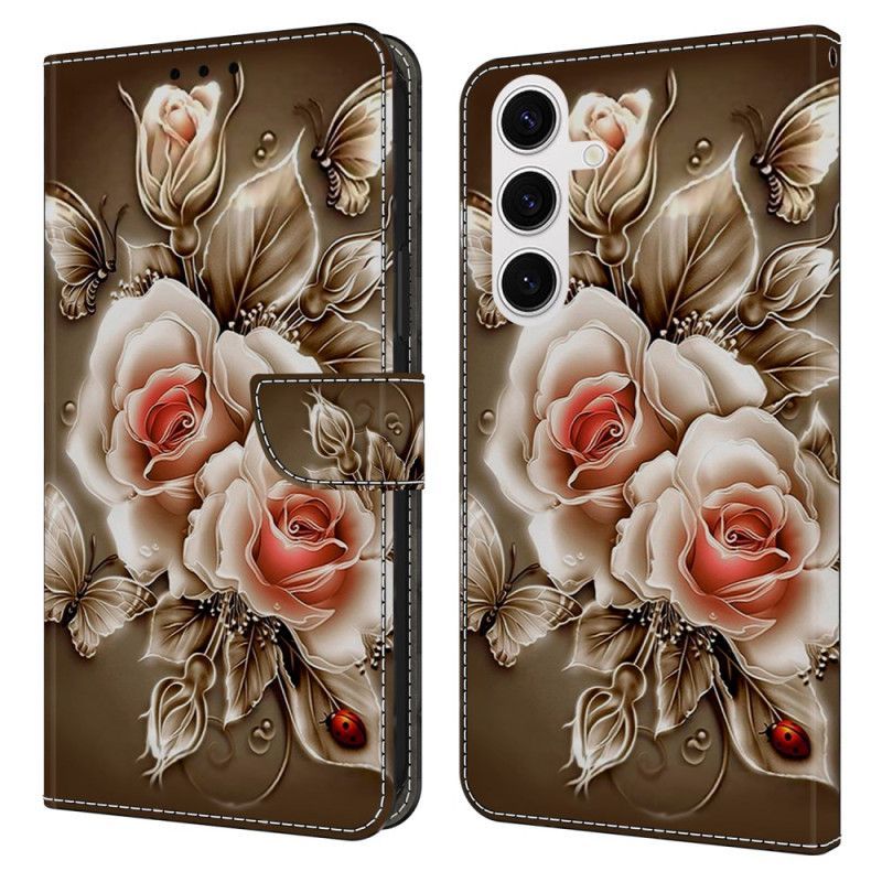 Housse Samsung Galaxy S26 Plus 5G Roses Marrons