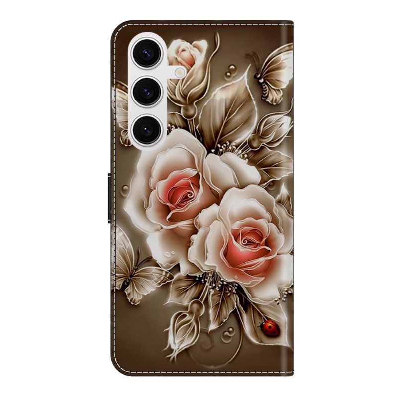 Housse Samsung Galaxy S26 Plus 5G Roses Marrons