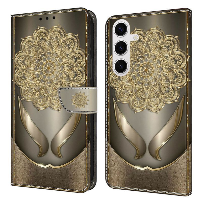 Housse Samsung Galaxy S26 Plus Fleurs Dorées Brillantes