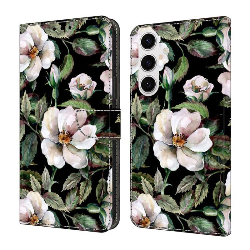 Housse Samsung Galaxy S26 Plus Motif Floral Blanc