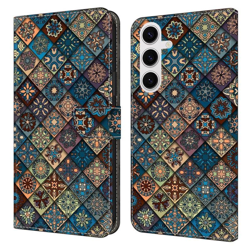 Housse Samsung Galaxy S26 Plus Motif Floral Bleu