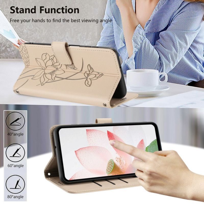 Housse Samsung Galaxy S26 Plus Motif Lotus à Lanière