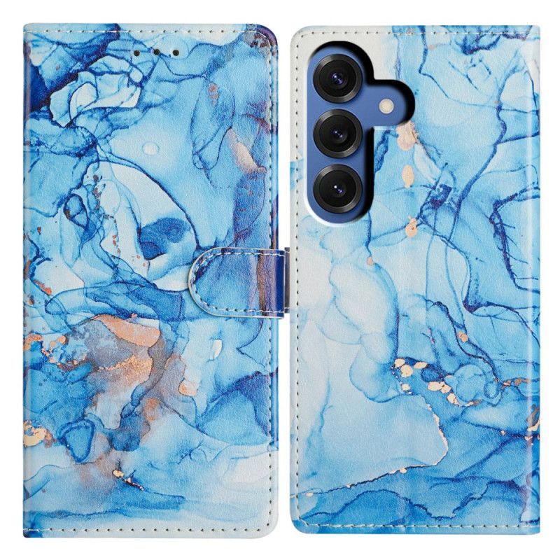 Housse Samsung Galaxy S26 Plus Motif Marbre Bleu