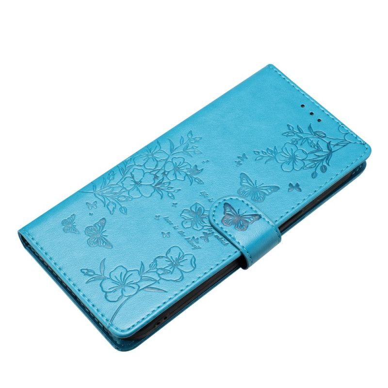 Housse Samsung Galaxy S26 Plus Motif Papillon Floral et Lanière