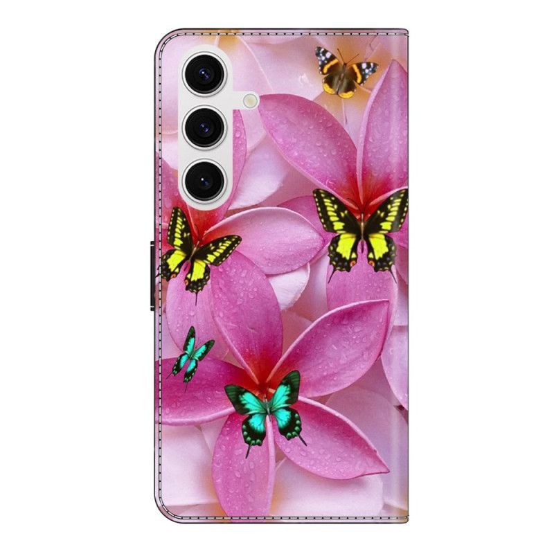 Housse Samsung Galaxy S26 Plus Papillons Floraux Rose