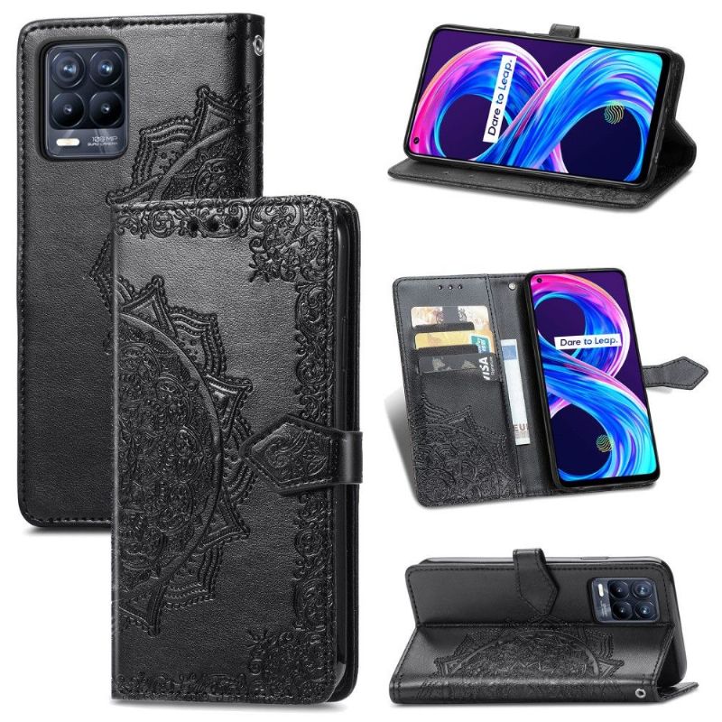 Housse Realme 8 / 8 Pro Mandala relief en simili cuir