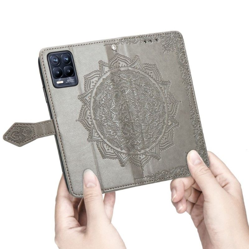 Housse Realme 8 / 8 Pro Mandala relief en simili cuir