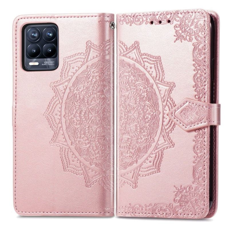 Housse Realme 8 / 8 Pro Mandala relief en simili cuir
