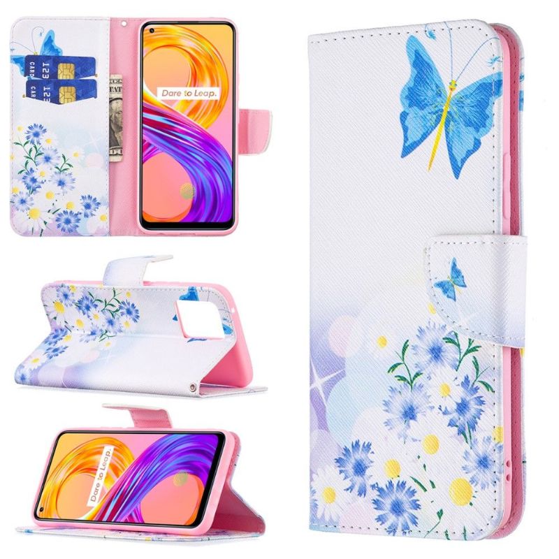 Housse Realme 8 / 8 Pro papillon et marguerites