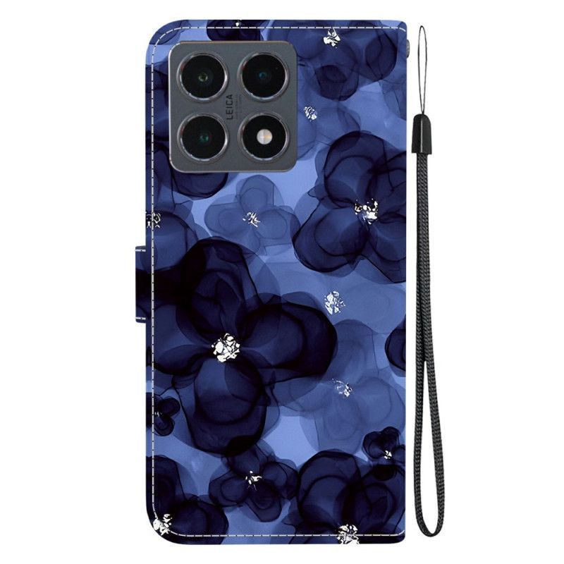 Housse Xiaomi 15T Fleurs Bleu Encre