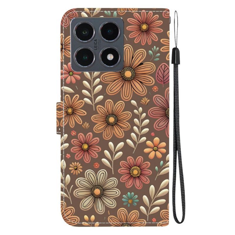 Housse Xiaomi 15T Florale Marron