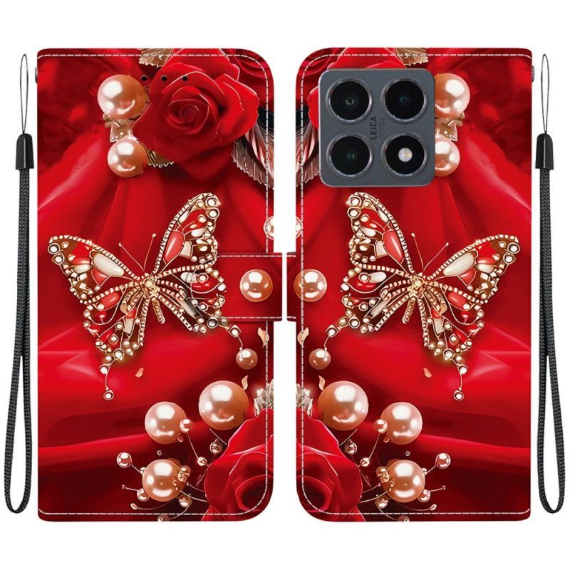 Housse Xiaomi 15T Papillons et Perles