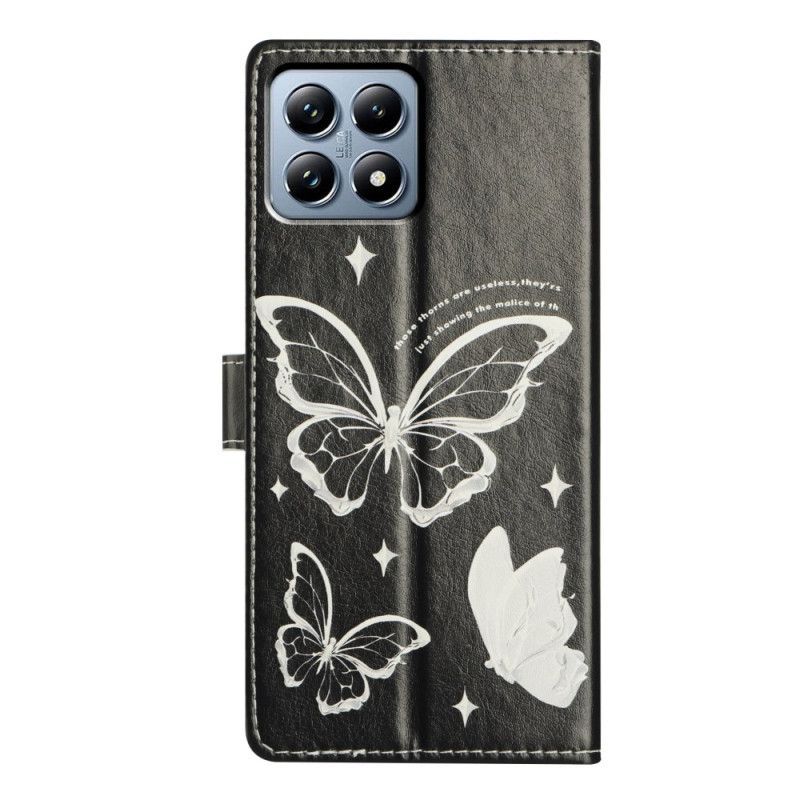 Housse Xiaomi 15T Papillons Noirs et Blancs