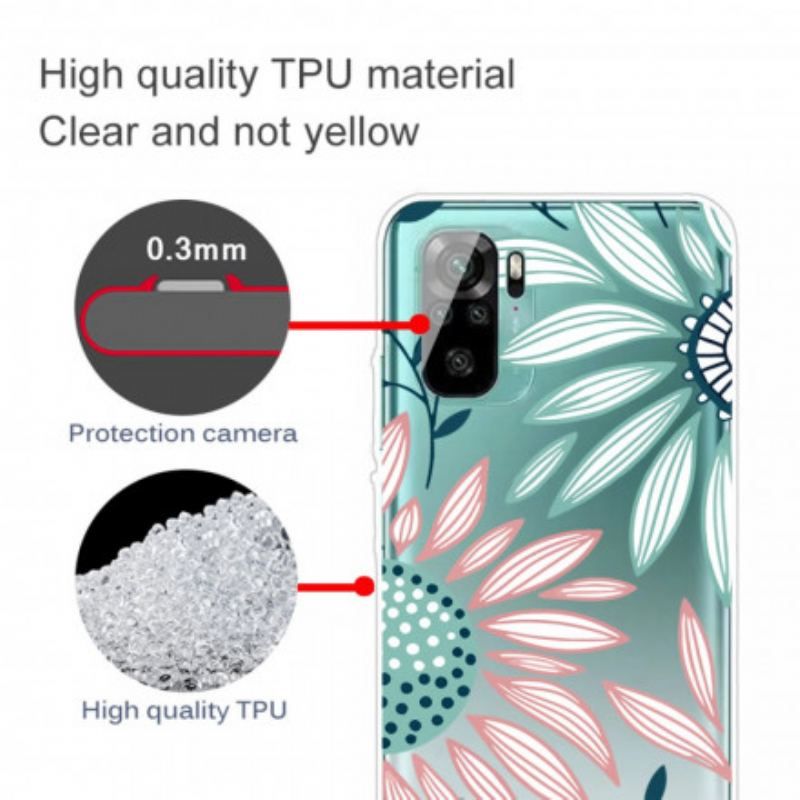 Coque Xiaomi Redmi Note 10/10S/Poco M5s Transparente Une Fleur
