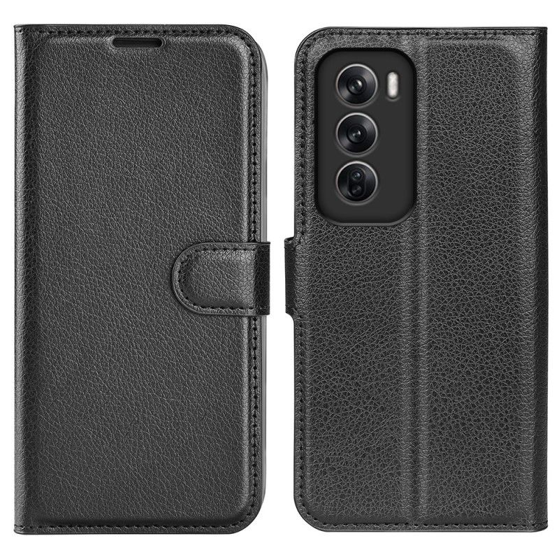 Housse Oppo Reno 12 Pro 5G Simili Cuir Litchi Classique